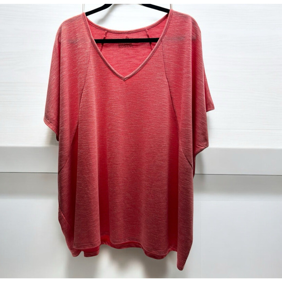 Livi Lane Bryant Lightweight Short Sleeve Sweatshirt V Neck Plus Size 22/24 Pink - Picture 1 of 6